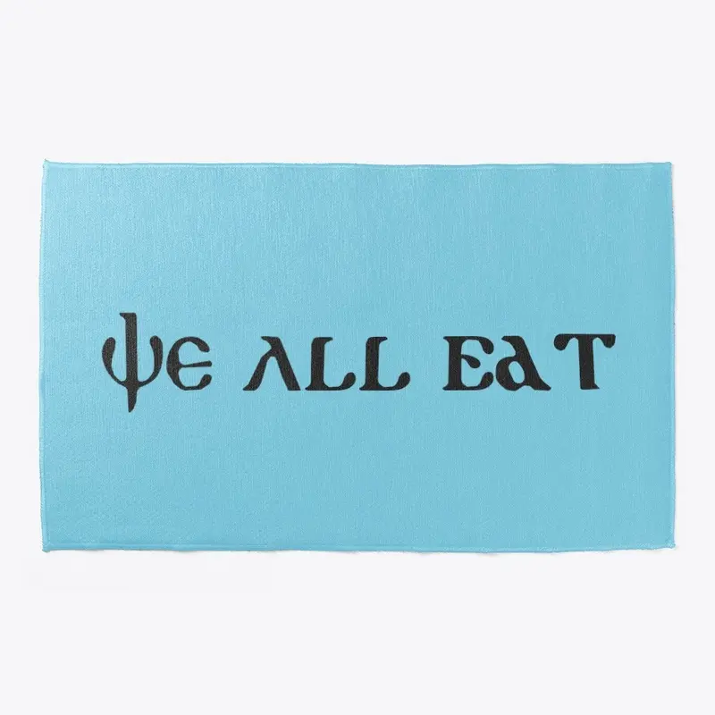 We All eat welcome mat 